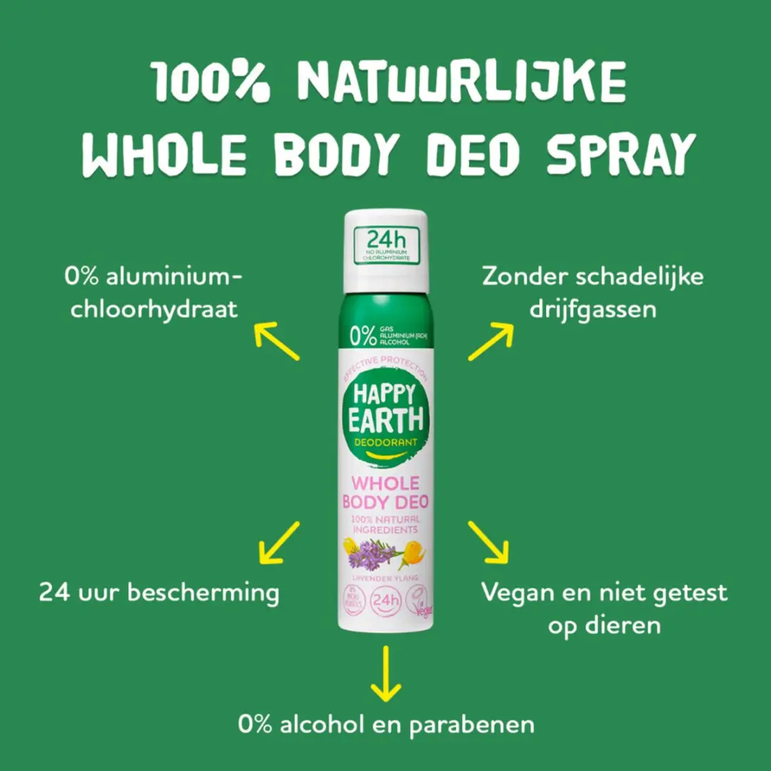 Happy Earth Body Deo Spray Lavender Ylang 100ml