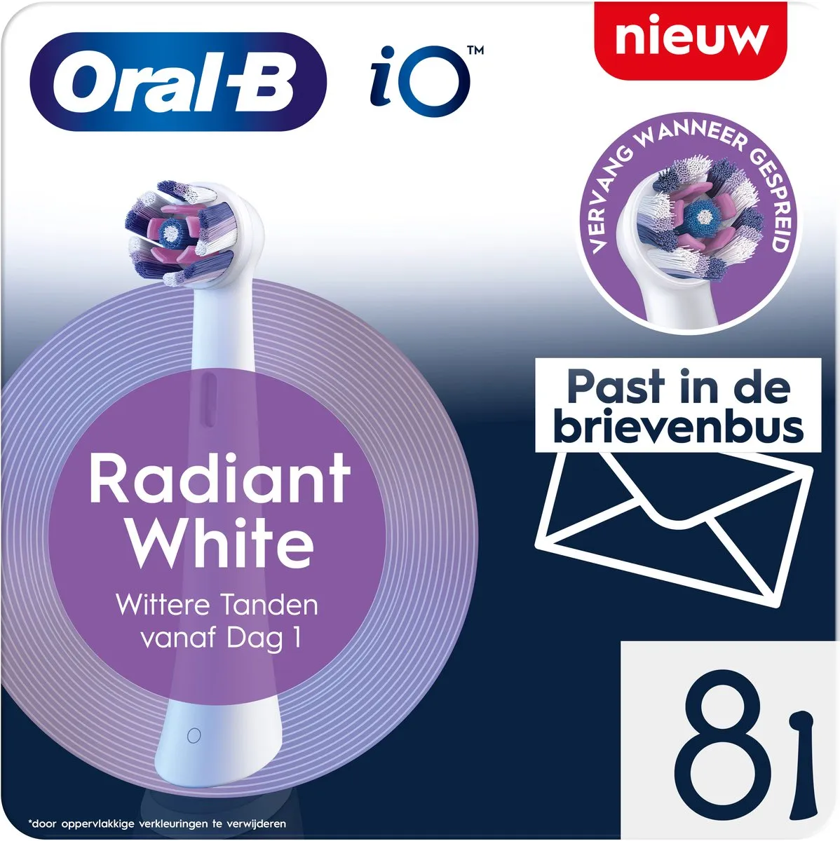 Oral-B iO Radiant White Opzetborstels - 8 Stuks