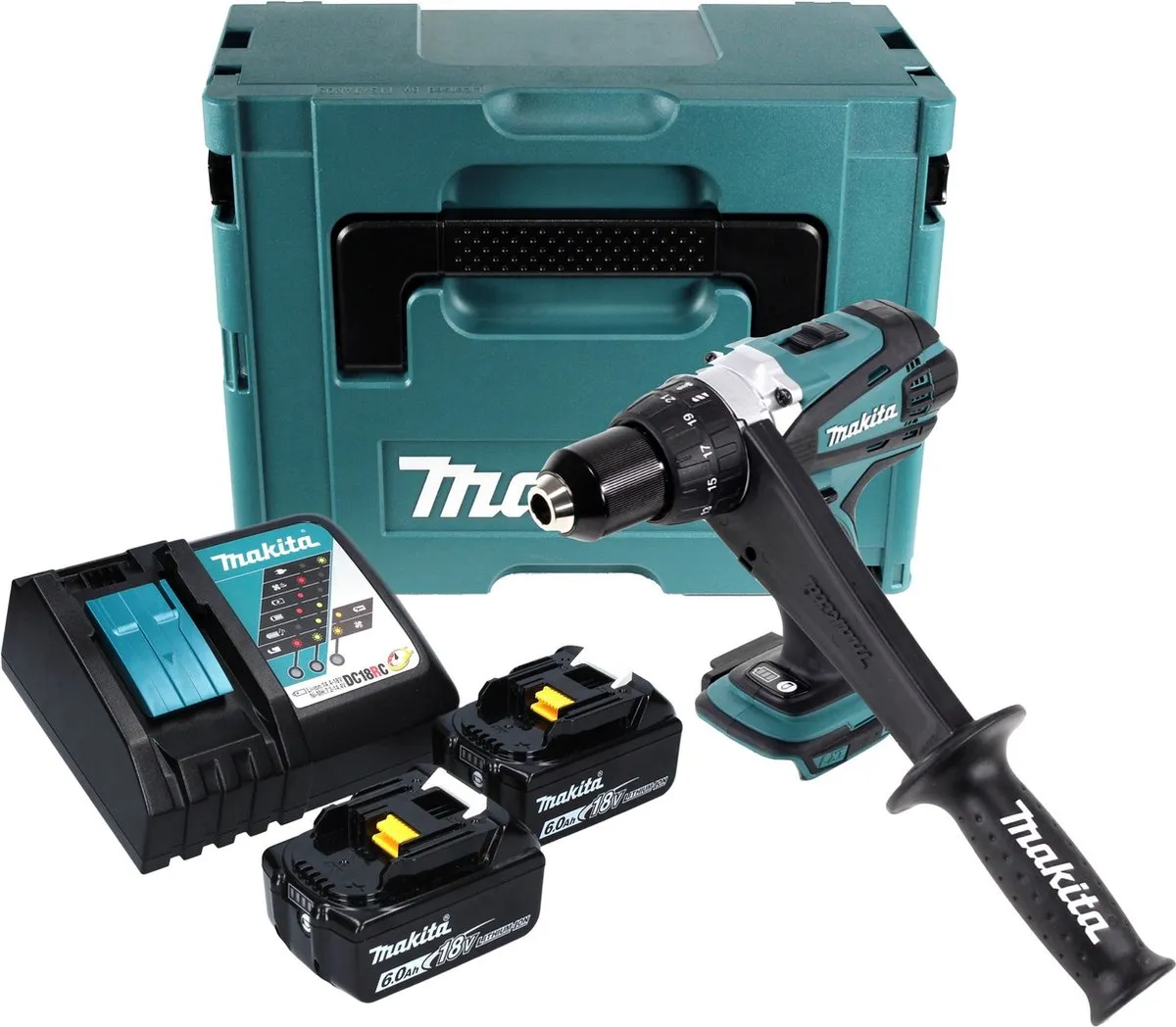 Makita DDF458RGJ Accuboormachine 18V - 21 standen 91Nm - 2x 6.0Ah + lader - afbeelding 3 van 5