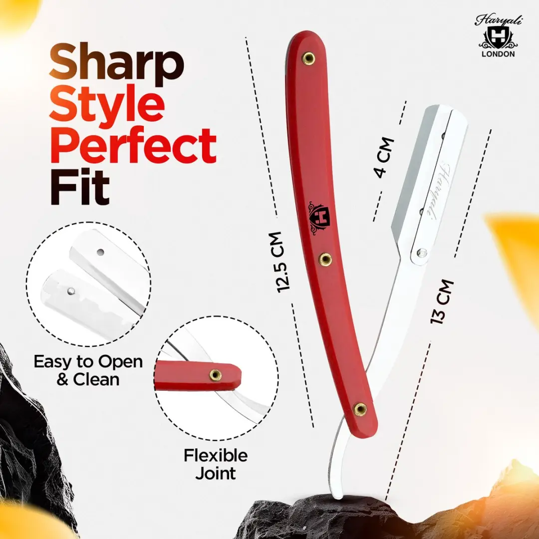 Haryali London Cut Throat Scheermes - Rijk Rood