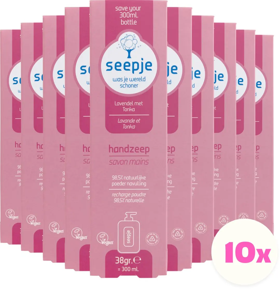 Seepje Handzeep Navulling Lavendel met Tonka - 10x38ml