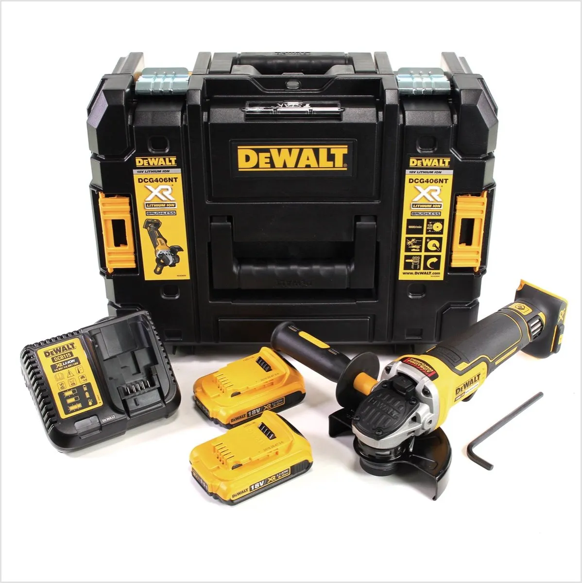 DeWalt DCG406 D2 Haakse Slijper 18V 125mm - 2x 2.0Ah Accu + Lader - afbeelding 4 van 5