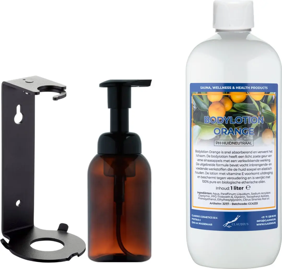 Splashbox Cosmetics Zeepdispenser 300ml + Bodylotion 1L Orange