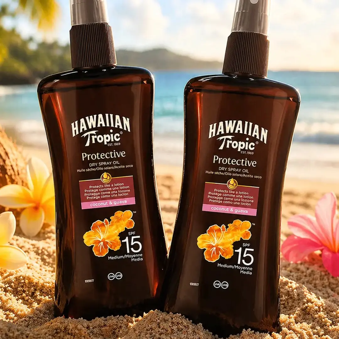 Hawaiian Tropic Protective Dry Spray SPF 15 - 400ml (2x200ml)