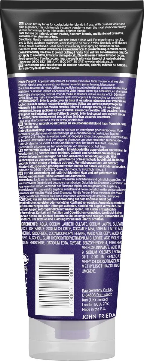 John Frieda Sheer Blonde Violet Crush Shampoo 250ml