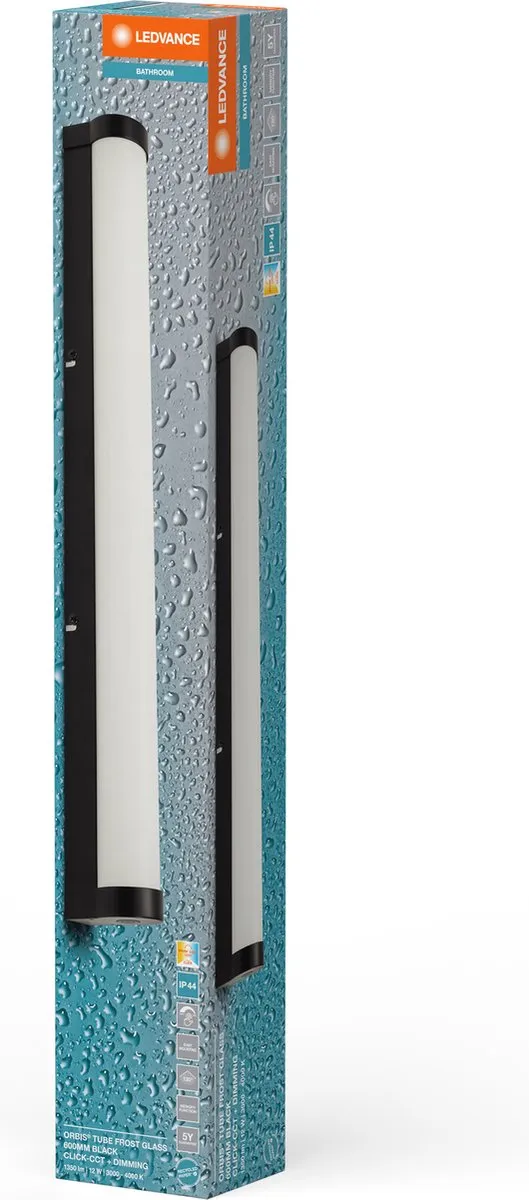 LEDVANCE ORBIS Buisspiegel Wandlamp 12W 1100lm - Mat Glas - Zwart