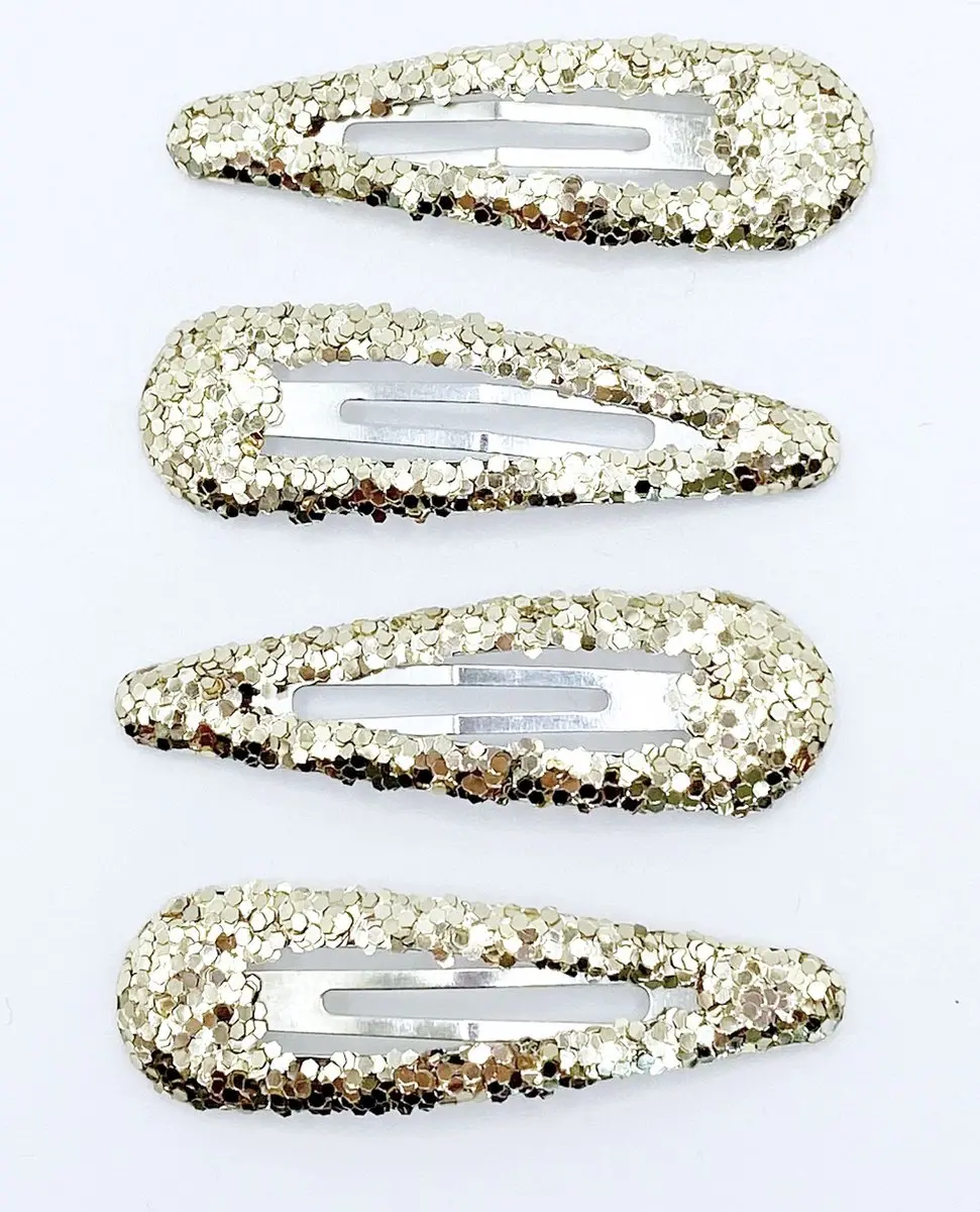 Hairmode Klik-Klak Haarspeldjes Goud Glitter