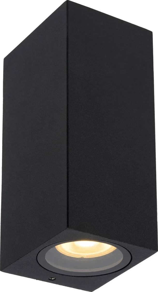 Lucide ZARO Wandspot 2xGU10 IP65 - Zwart