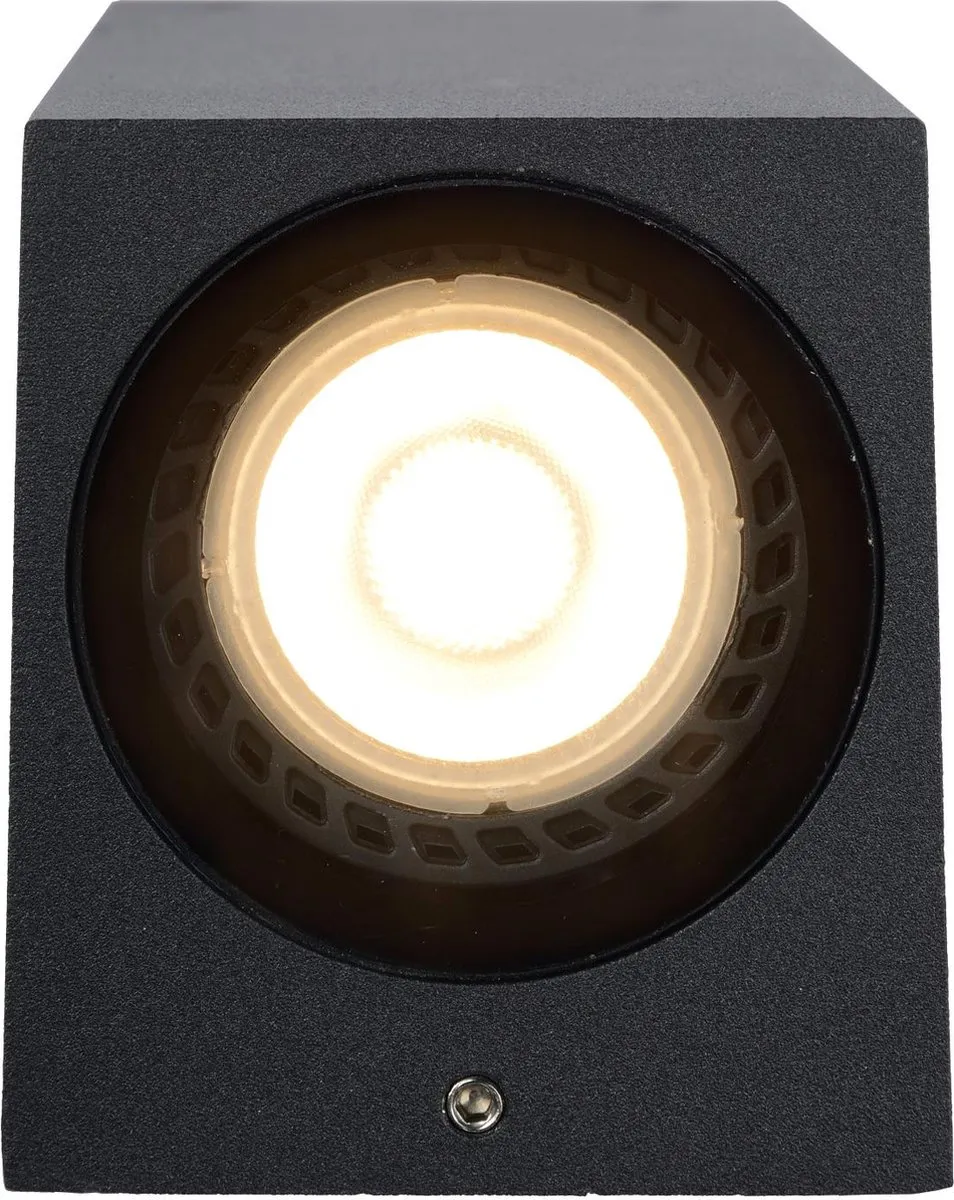 Lucide ZARO Wandspot 2xGU10 IP65 - Zwart