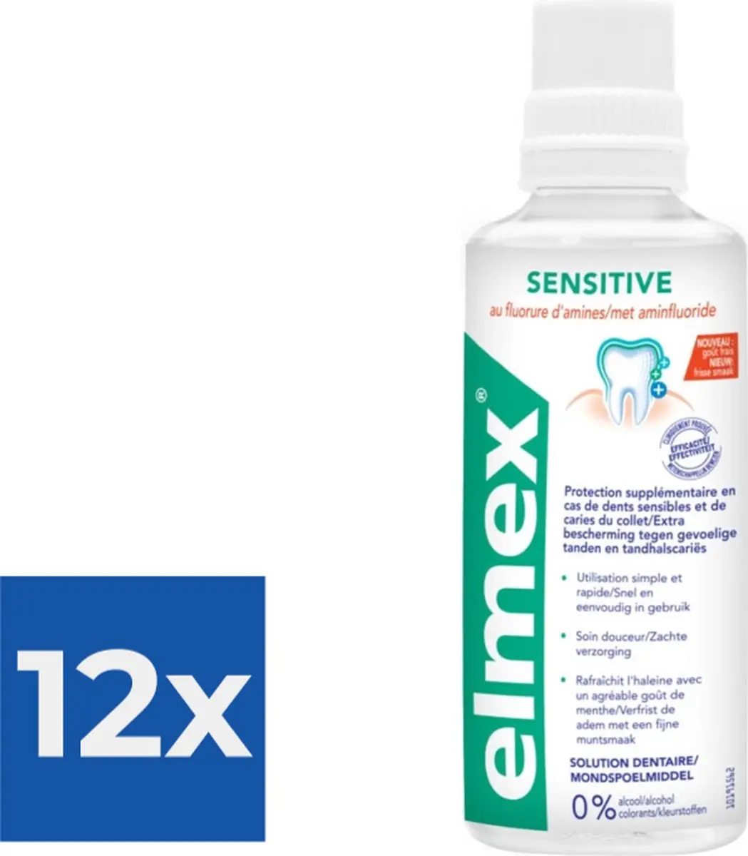 Elmex Sensitive Tandspoeling 400ml - 12 Stuks