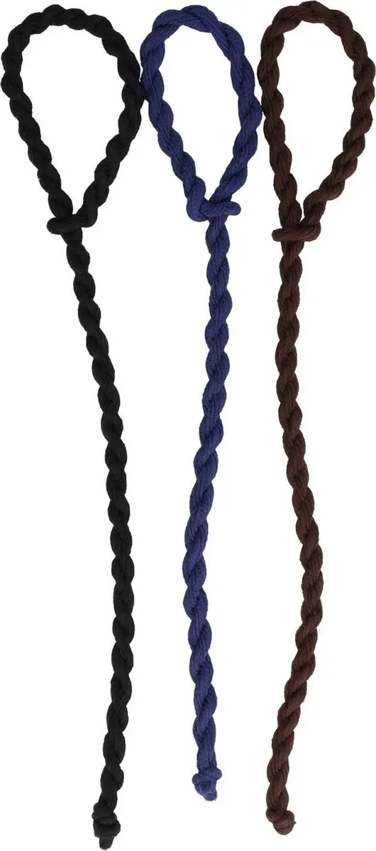 Haarsoires Haarelastieken Basic - 3 Stuks - Zwart/Bruin/Blauw