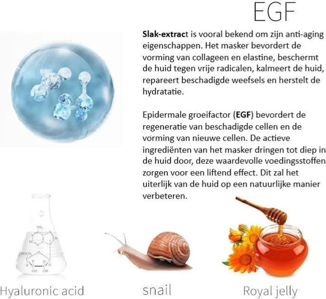 Mitomo Snail & EGF Gezichtsmaskers 6 Stuks - 150ml