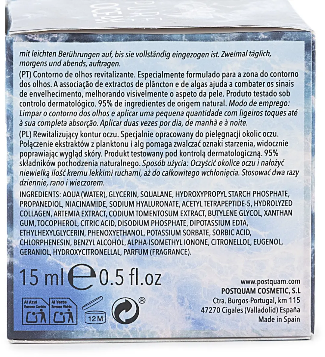 Postquam Plankton Oogomtrekcrème 15ml