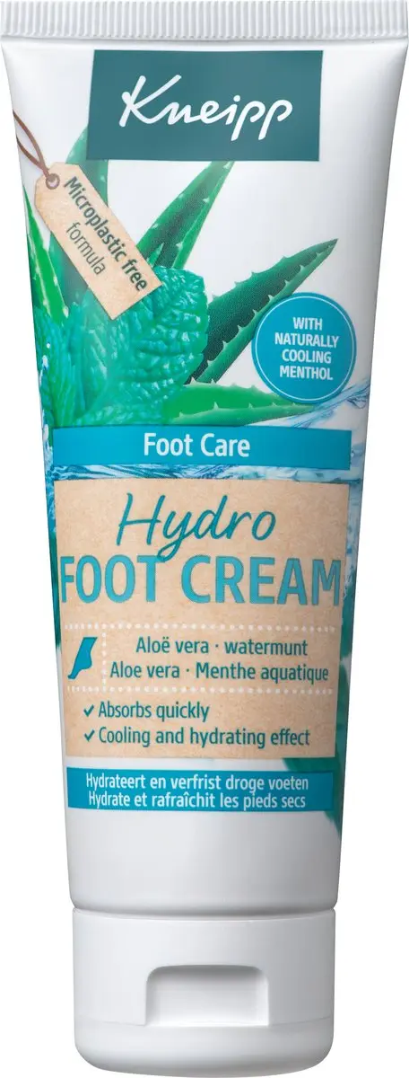 Kneipp Hydro Voetcrème 75ml - Menthol Aloe Vera Watermunt