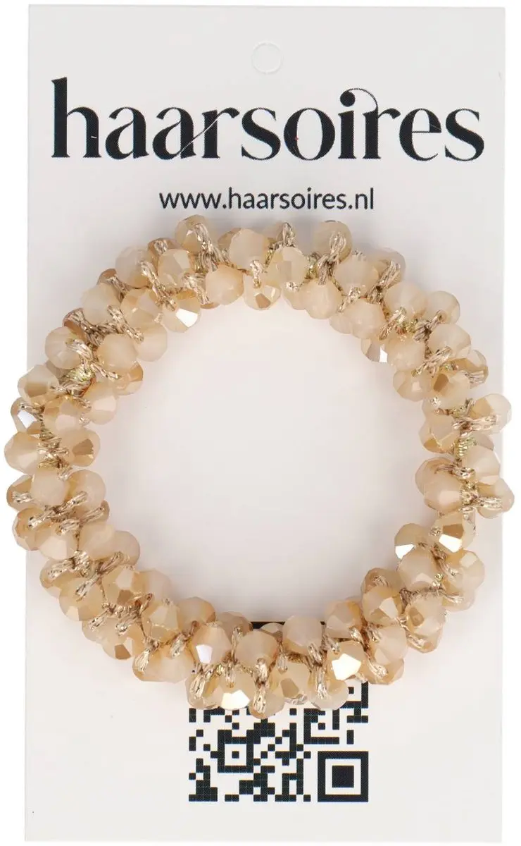 Haarsoires Haarelastiek Facetkralen Champagne Goud