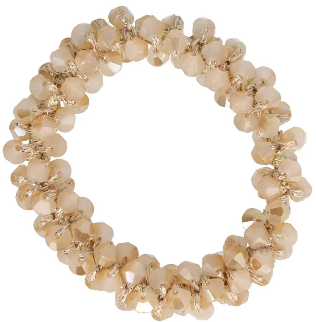 Haarsoires Haarelastiek Facetkralen Champagne Goud
