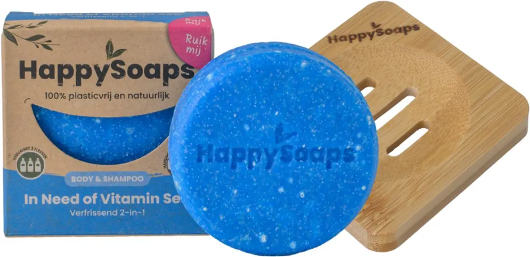 HappySoaps In Need of Vitamin Sea Shampoo & Body Wash Bar 2x70g
