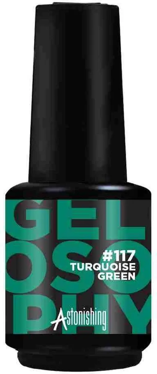 Astonishing #117 Turquoise Green Nagellak 15ml - Zwart