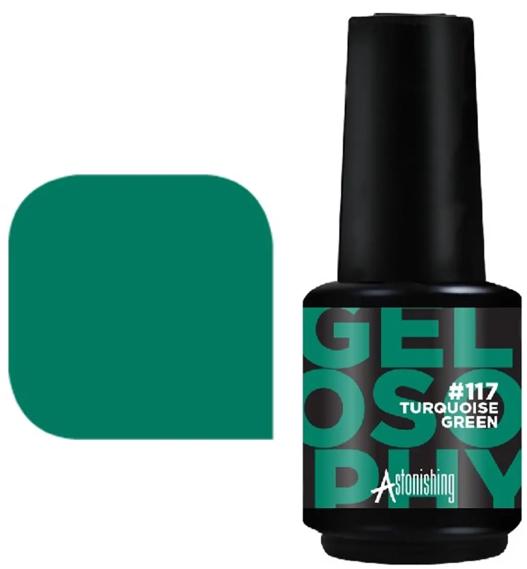 Astonishing #117 Turquoise Green Nagellak 15ml - Zwart