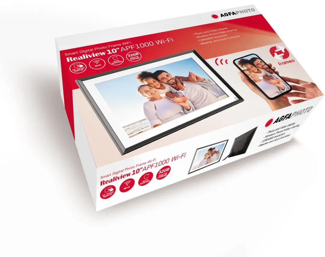AgfaPhoto Frameo APF1000WIFI Digitale Fotolijst 10 inch - Zwart - afbeelding 6 van 6