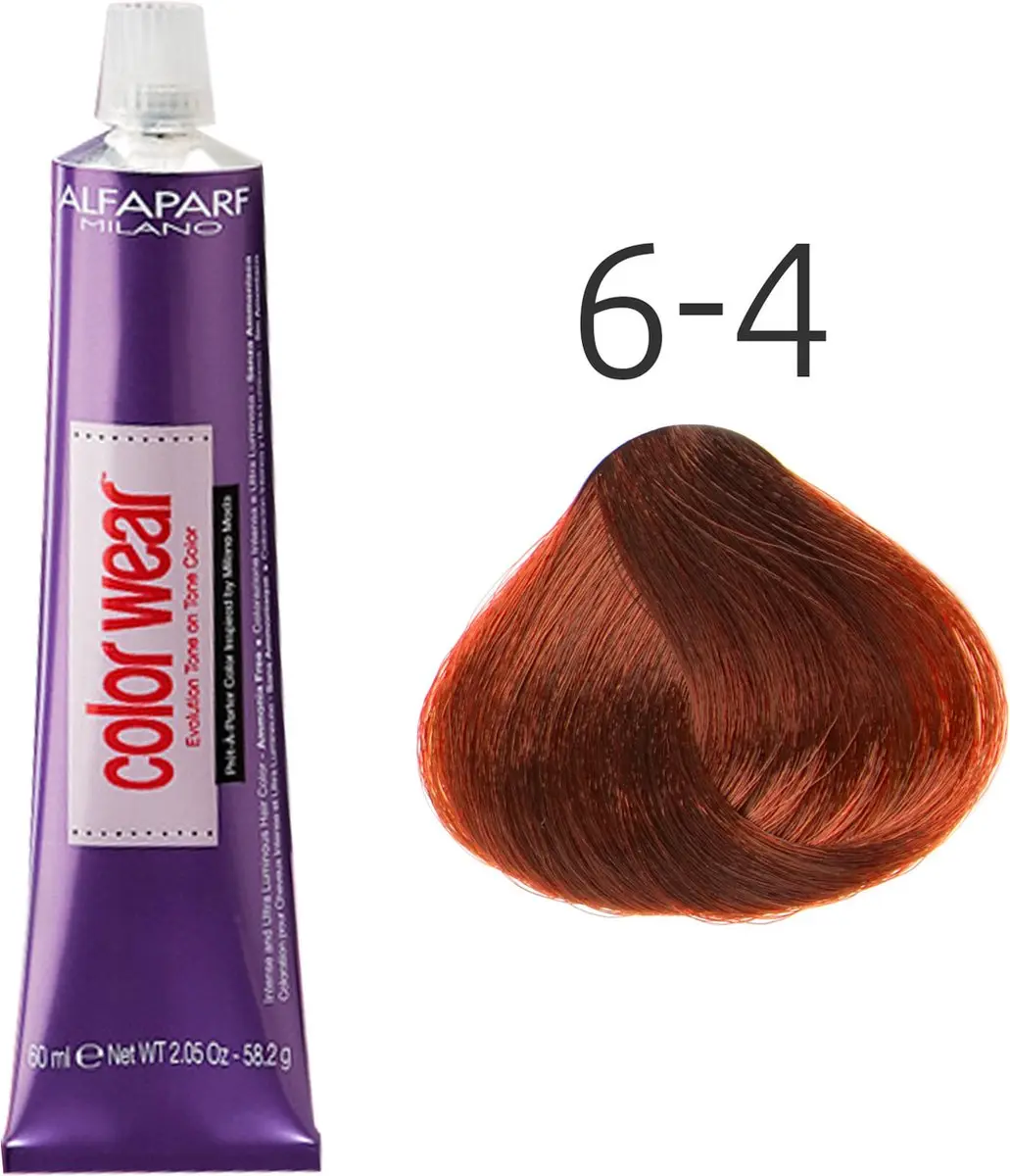 ALFAPARF Color Wear 6.4 Bruin Kleurspoeling 60ml - Zwart