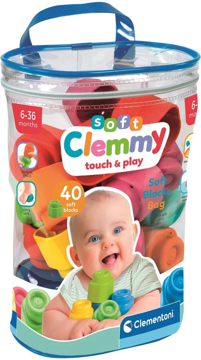 Clementoni Soft Clemmy Stapelblokken 40 Stuks