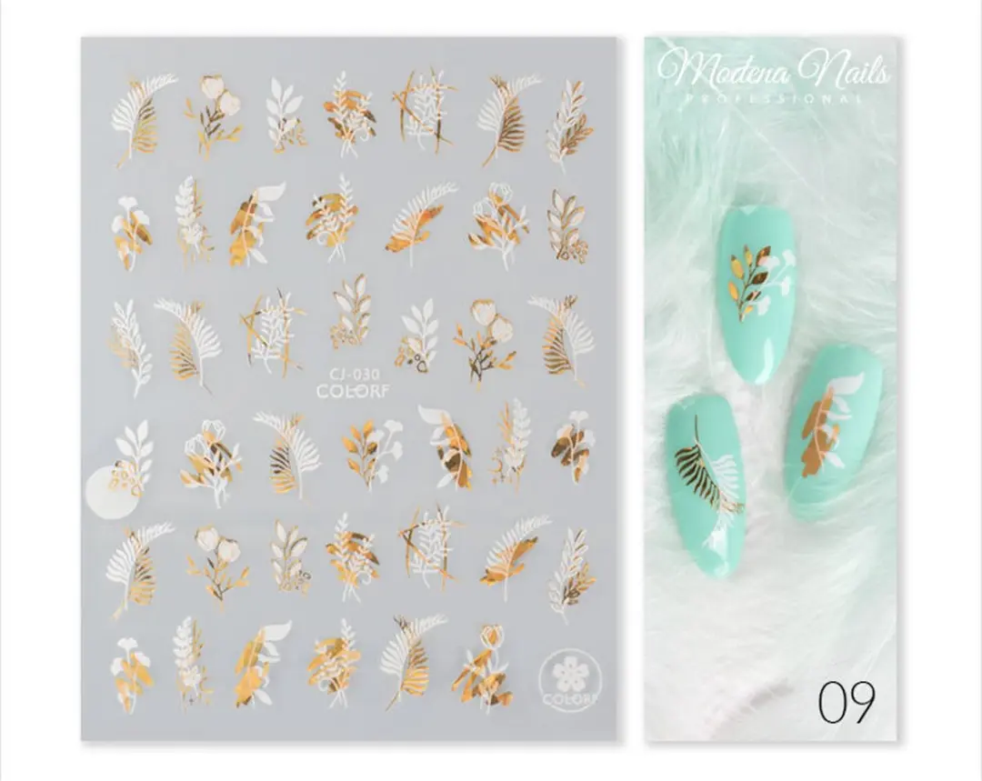 Modena Nails Nail Art Stickers Goud #09