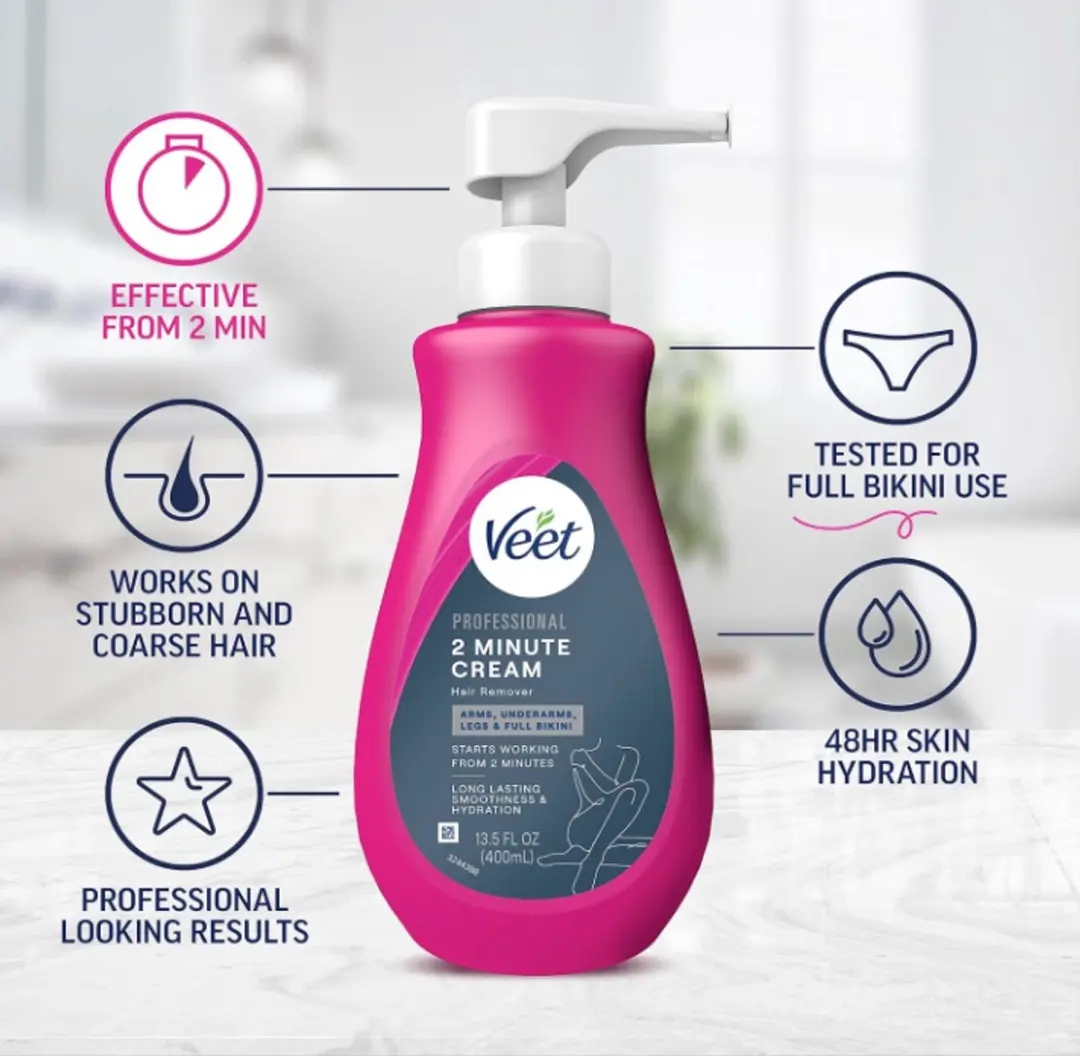 Veet Professional Ontharingscrème 2 Min - 400ml - Bikini & Intieme Zone