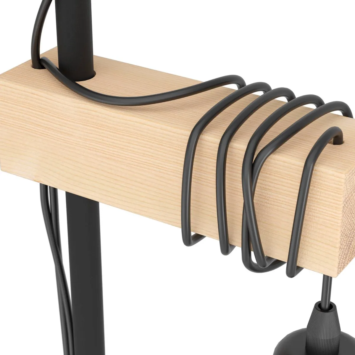Eglo Townshend Vloerlamp - 2 Lichts - Zwart/Bruin