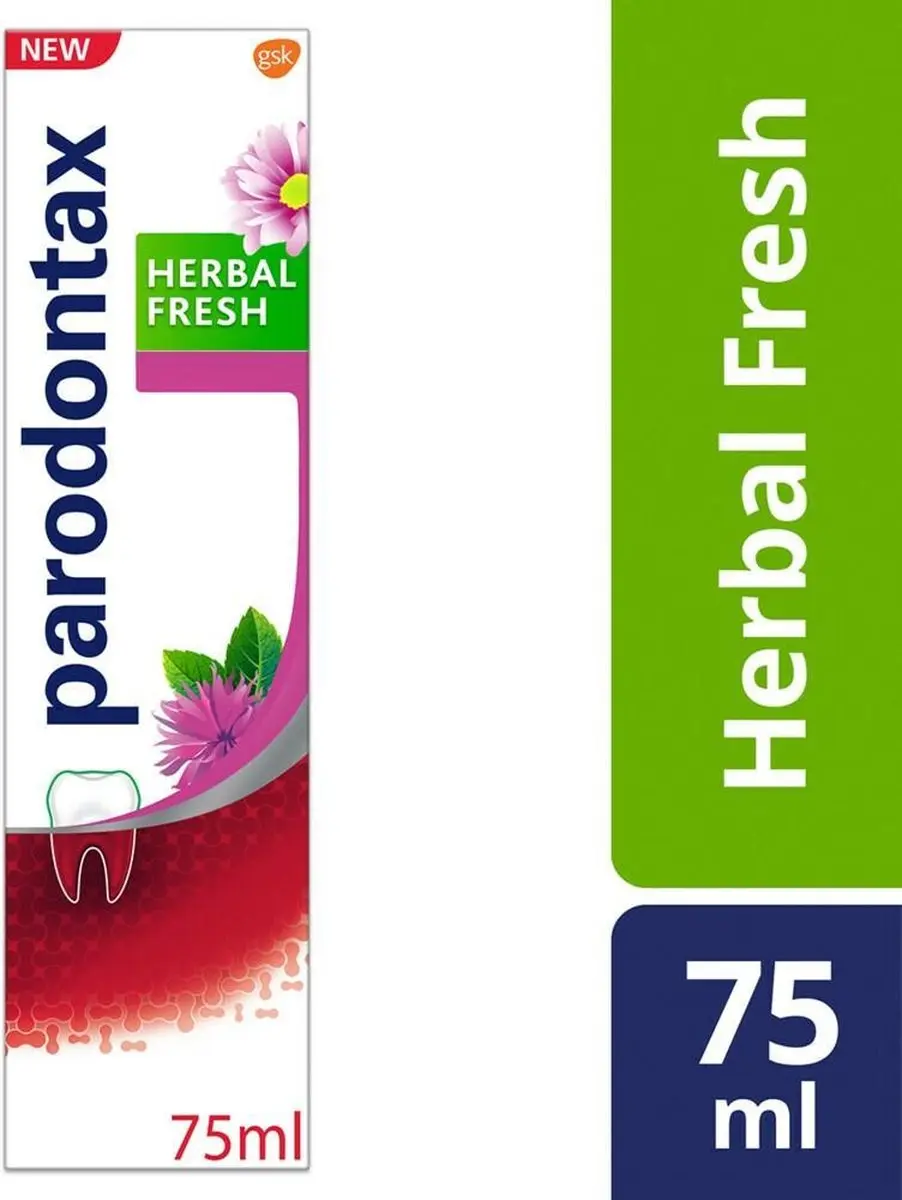 Parodontax Tandpasta Herbal Fresh Bergamot & Mint - 300ml (4x75ml) - afbeelding 6 van 6