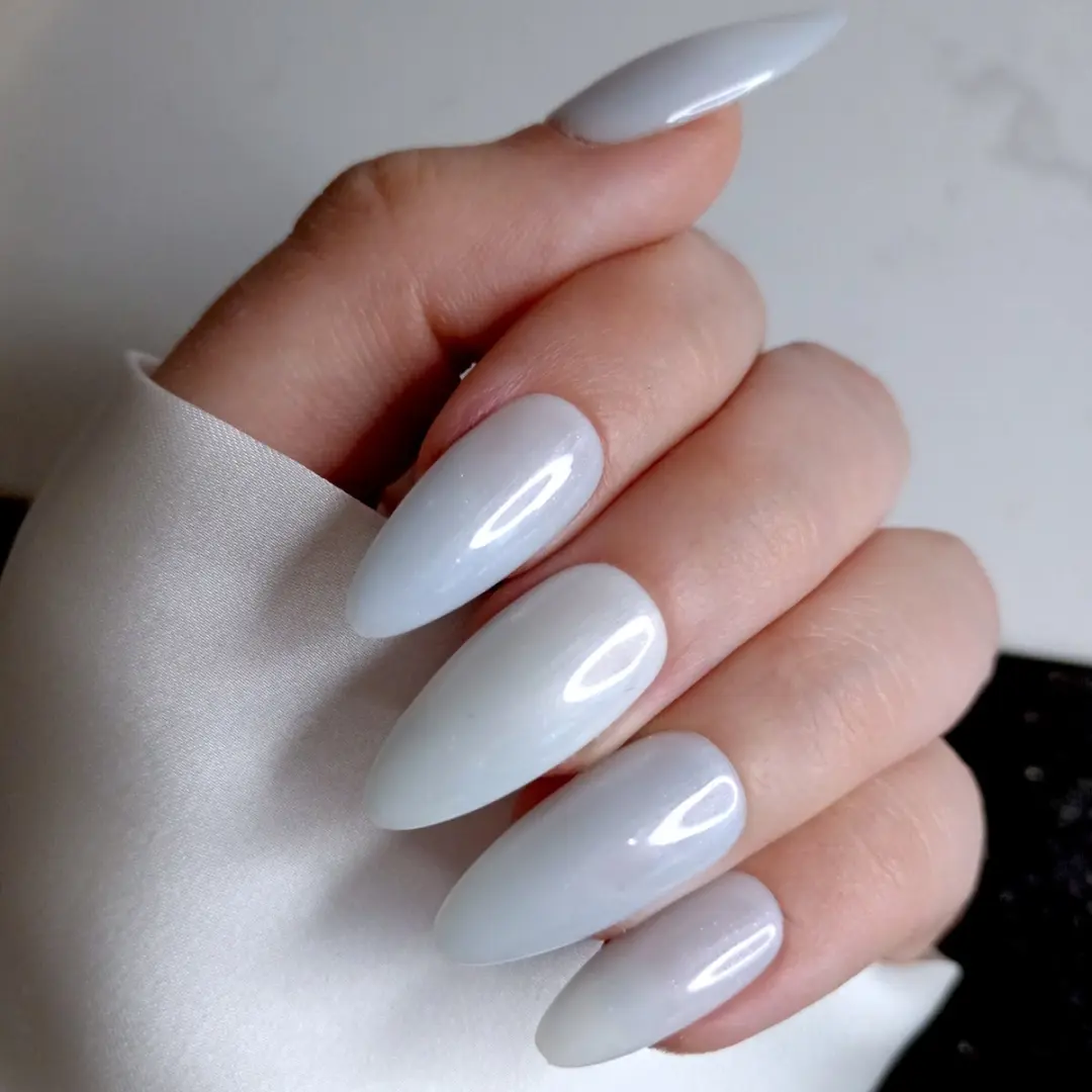 SD Press on Nails B223 Plaknagels Aurora Witblauw - 20 Stuks - Stiletto