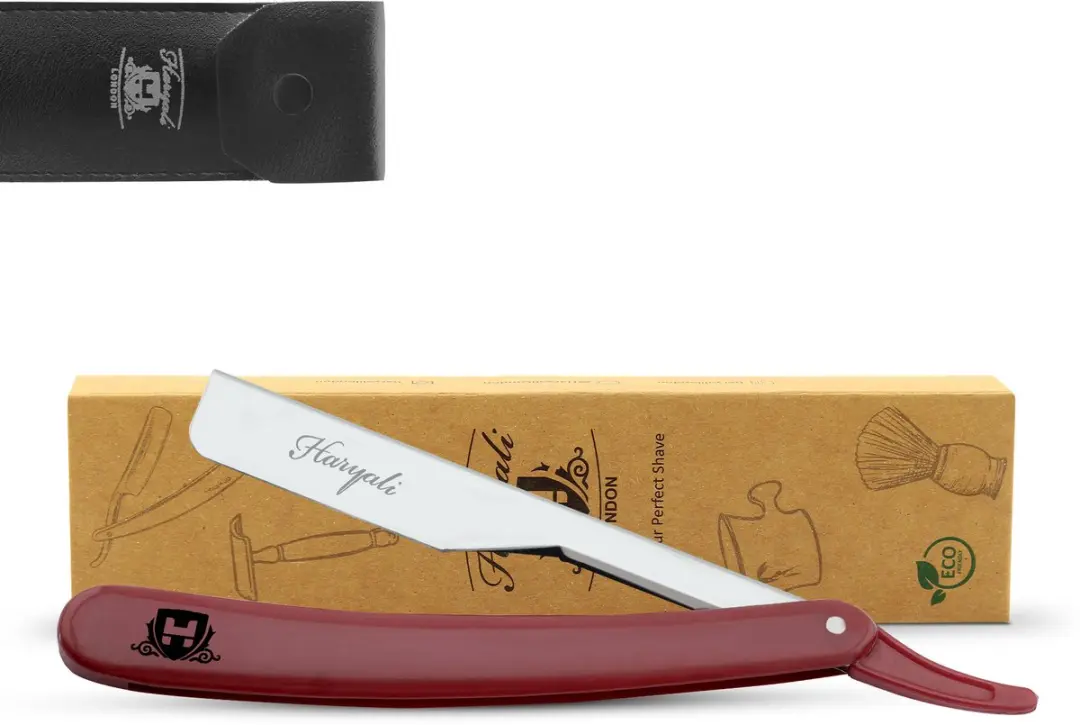 Haryali London Cut Throat Scheermes Kastanjebruin