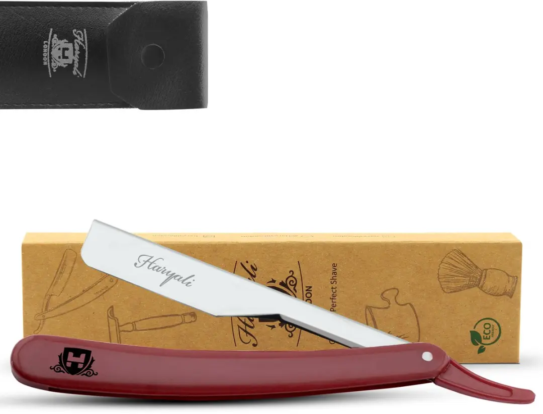 Haryali London Cut Throat Scheermes Kastanjebruin