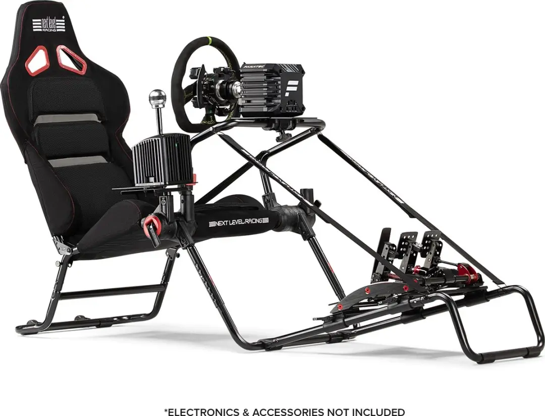 Next Level Racing NLR-S031 GT Lite Pro Racestoel Cockpit - Opvouwbaar & Licht - Zwart/Rood