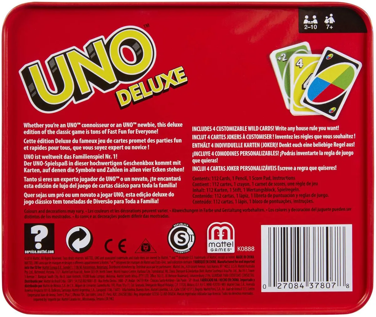 Mattel Games UNO Deluxe K0888 - Kaartspel - 2-10 Spelers