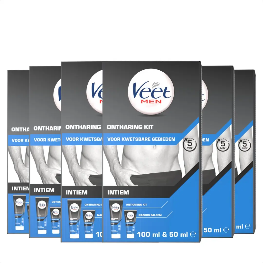 Veet Men Ontharingskit Intieme Delen - 6 Stuks