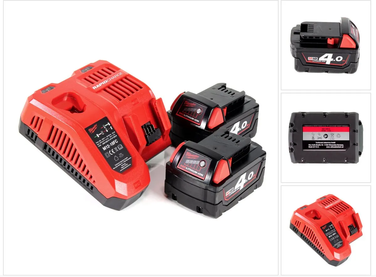 Milwaukee M18 NRG-402 Accu 2x 4.0Ah 18V