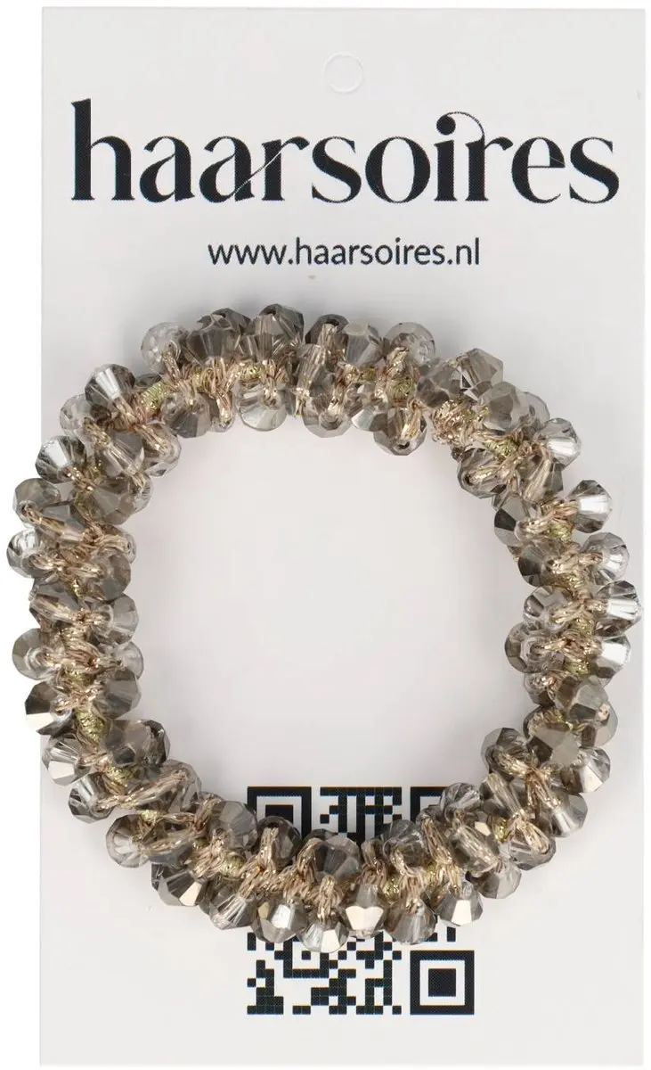 Haarsoires Haarelastiek Grijs - Facetkralen