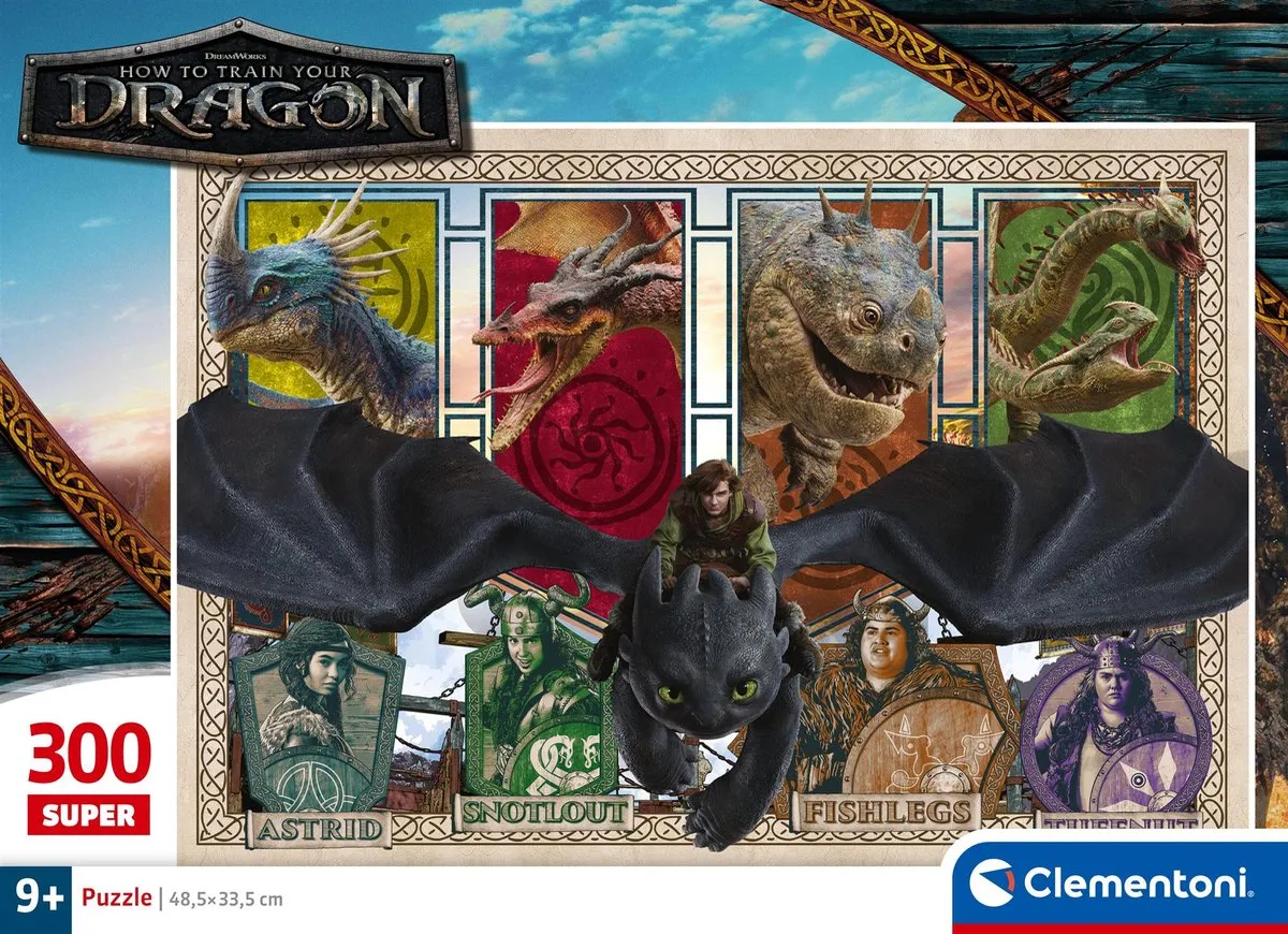 Clementoni How to Train Your Dragon Puzzel 300 Stuks - Multikleur