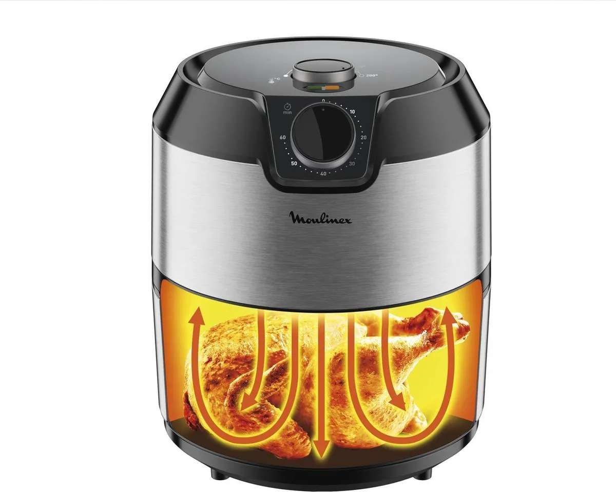 Moulinex Easy Fry Classic EZ201D10 Heteluchtfriteuse 1400W - 1200g - Zwart/RVS