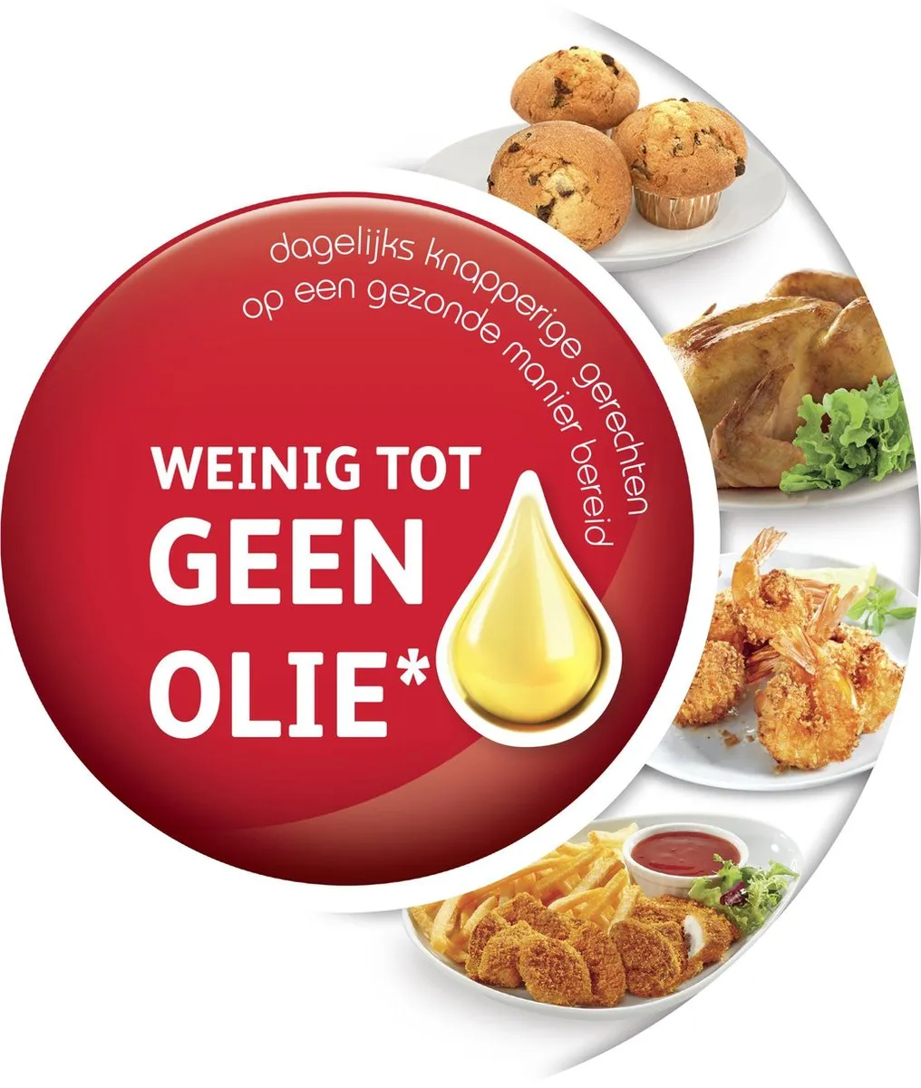 Moulinex Easy Fry Classic EZ201D10 Heteluchtfriteuse 1400W - 1200g - Zwart/RVS