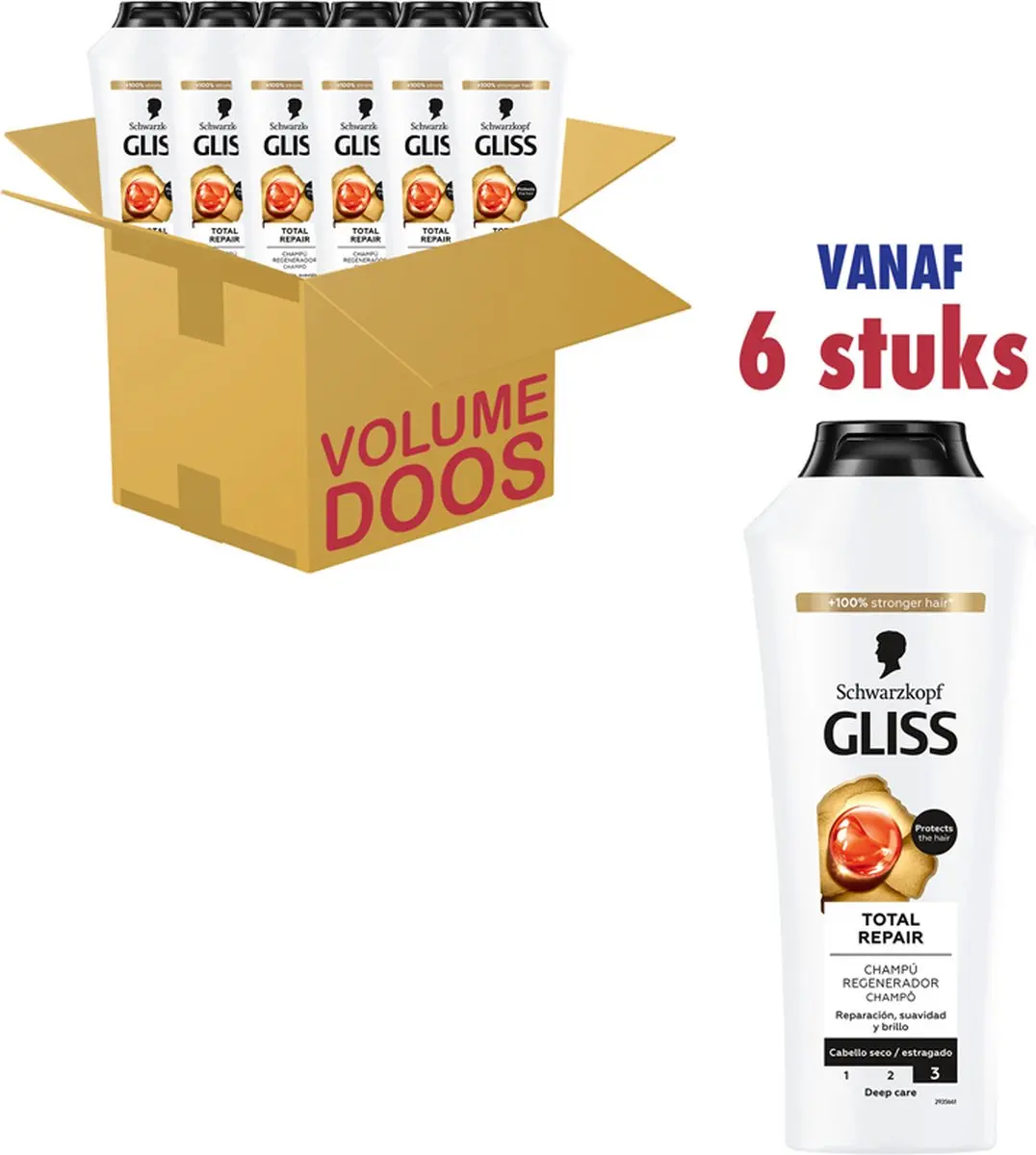 Gliss Kur Shampoo Total Repair 2400ml - 6x400ml