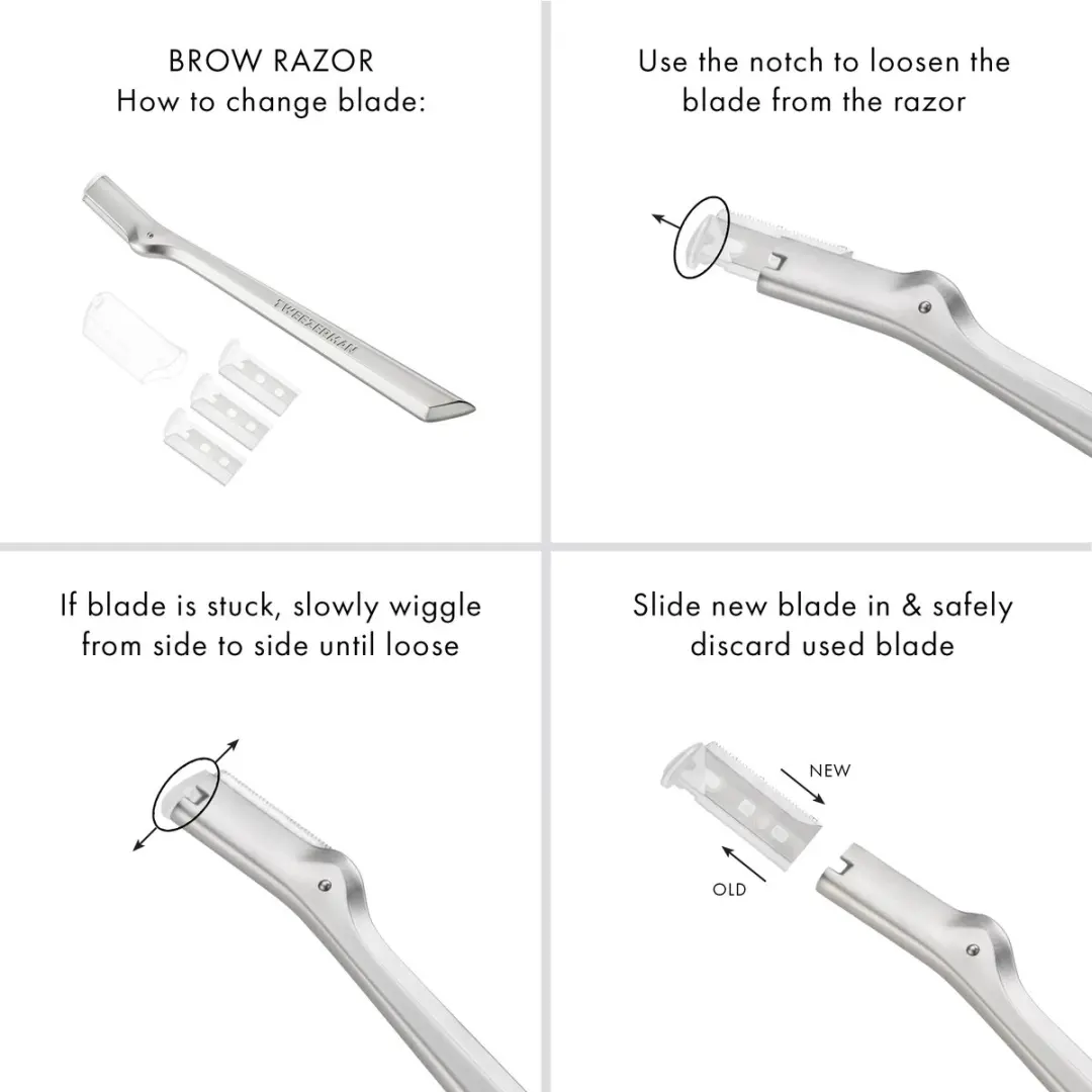 Tweezerman Vervangmesjes Brow Razor - 1 Stuks - Transparant/Zilver