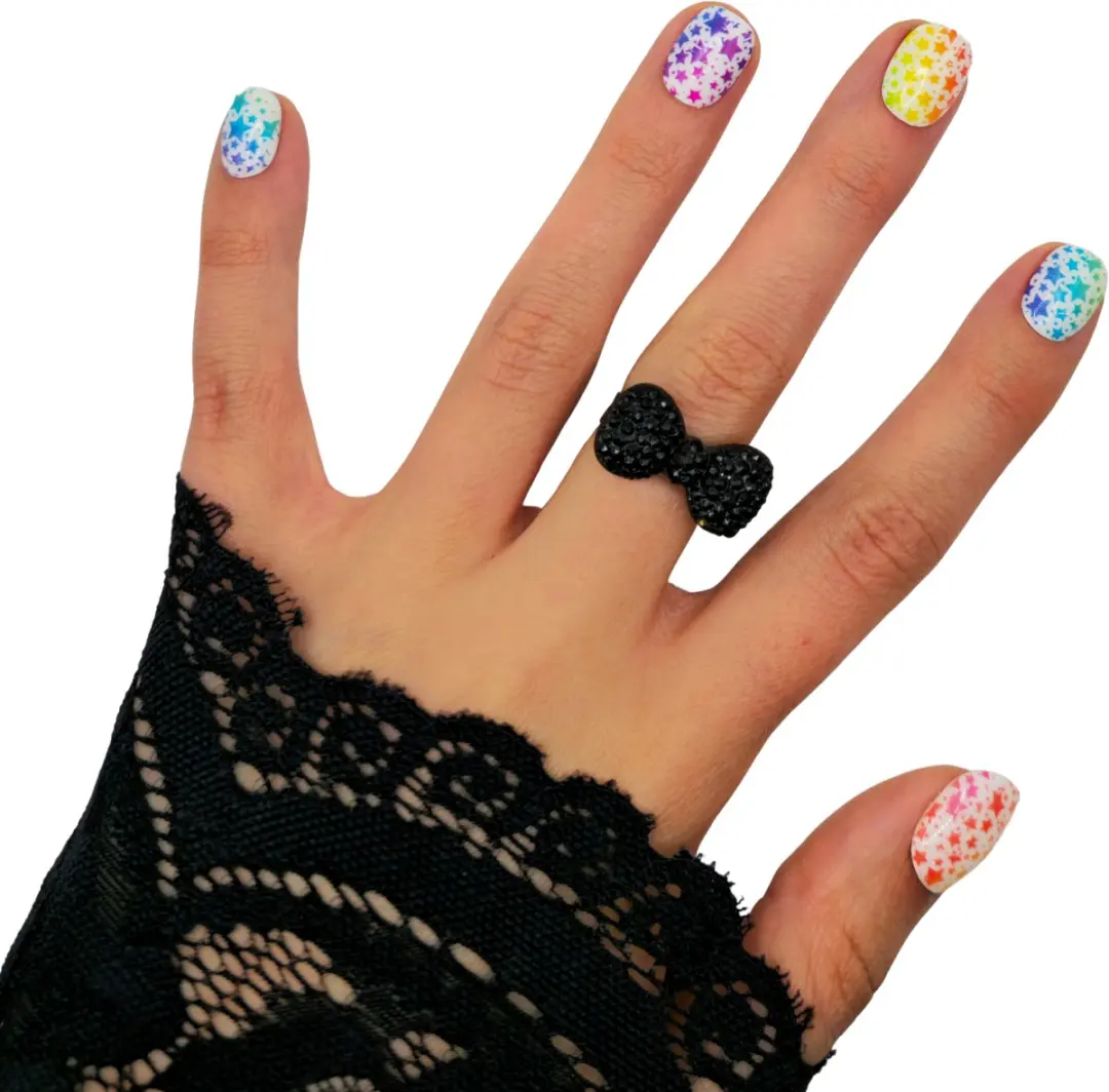 SD Press on Nails B62 Plaknagels - Sterren Neon - 20 Stuks - Multi