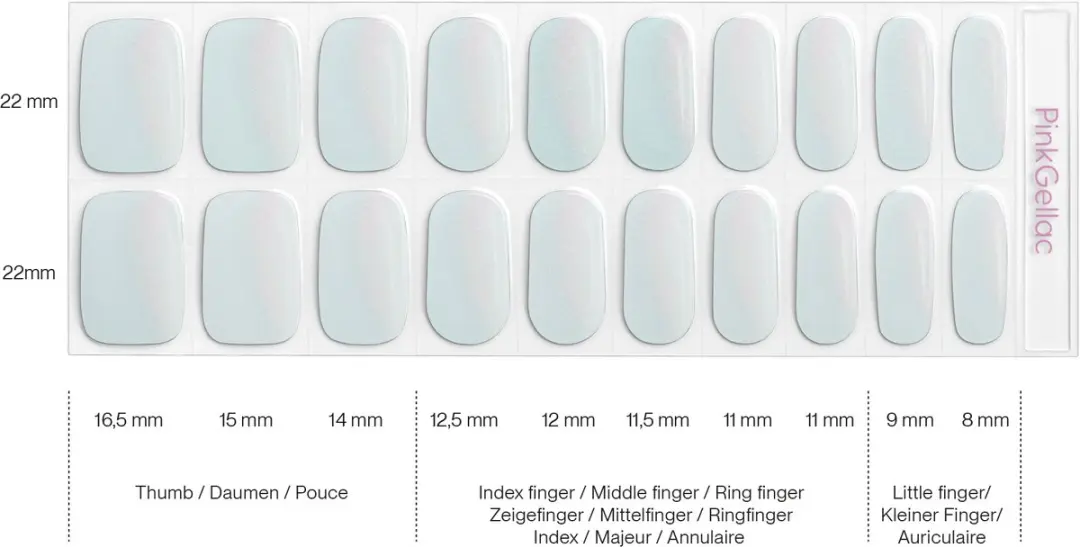 Pink Gellac UV Nagelstickers Minty Chrome 0012 - 20 Stuks