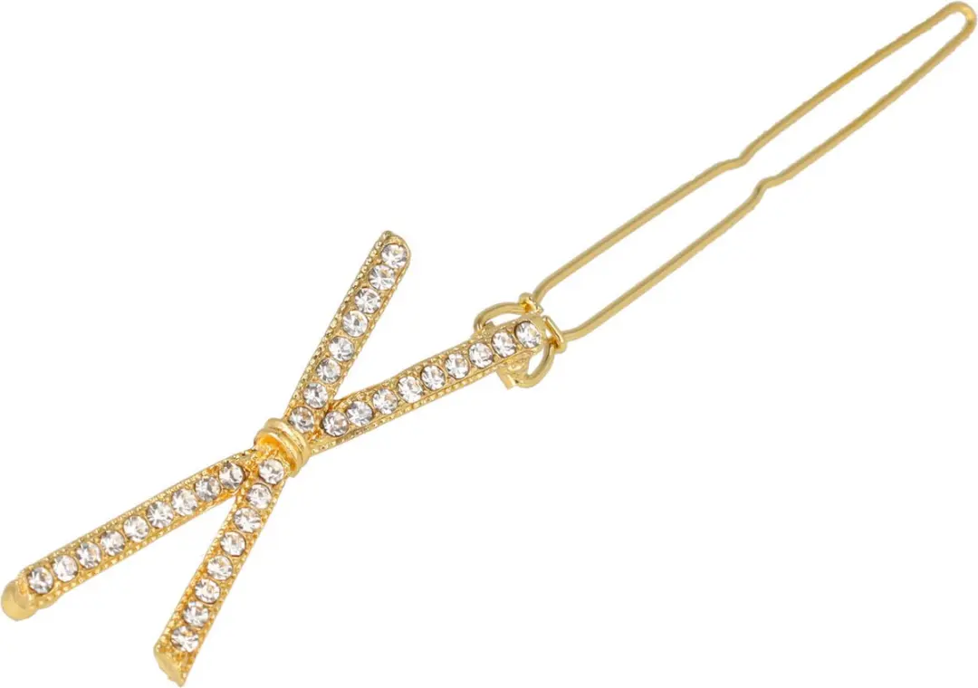 Haarsoires Haarspeld 4,5cm - Goud met strass