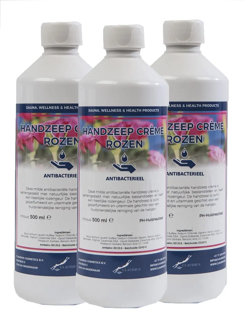 Splashbox Cosmetics Handzeep Crème Rozen 500ml