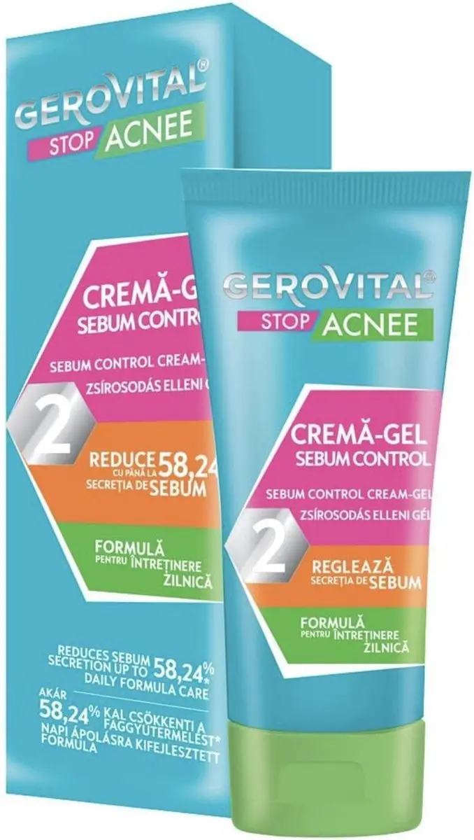 Gerovital Stop Acne Talg Controle Crèmegel 50ml - afbeelding 2 van 6
