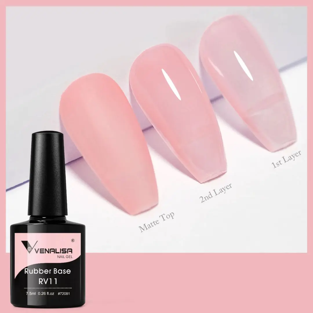 Venalisa Rubber Base UV Gellak Medium Roze 7.5ml