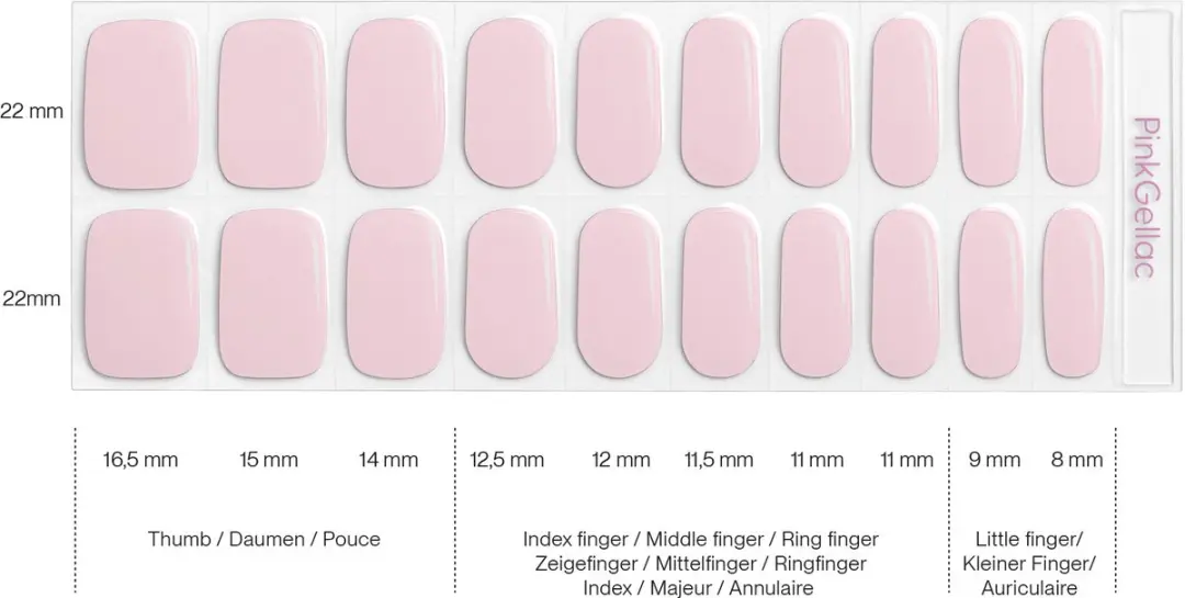Pink Gellac UV Nagelstickers Flirty Pink - 20 Stuks
